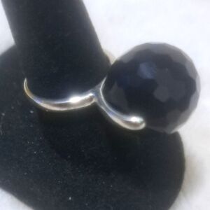 Black Onyx Orb Ring